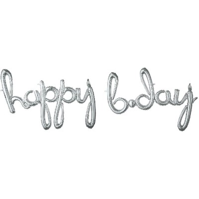 GLOBO FRASE HAPPY BDAY PLATA