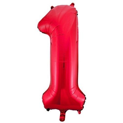GLOBO ROJO 88 CM NUM. 1
