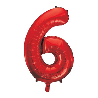 GLOBO ROJO 88 CM NUM. 6