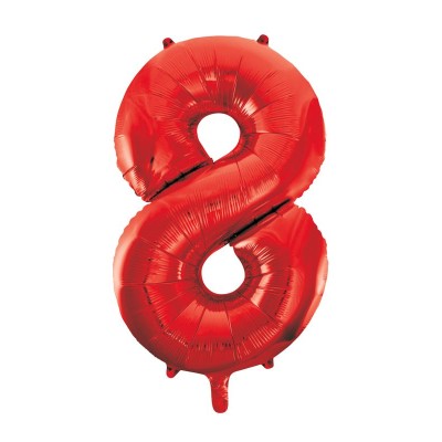 GLOBO ROJO 88 CM NUM. 8