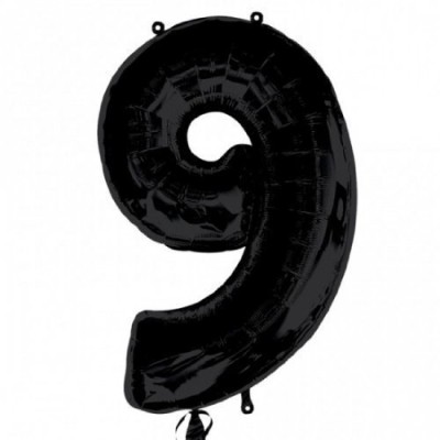 GLOBO NEGRO 88 CM NUM. 9