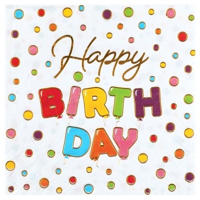 SERVILLETAS HAPPY BIRTHDAY 20 UND - SANTEX
