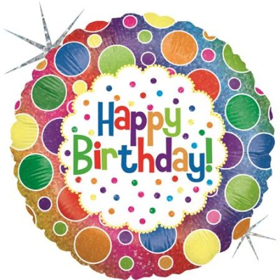 GLOBO FOIL HAPPY BDAY TOPOS MULTI