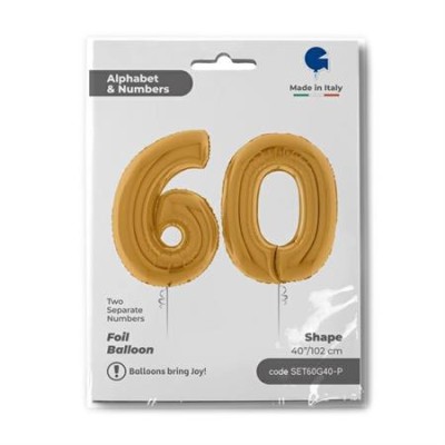 SET GLOBOS FOIL NUM 60 40'