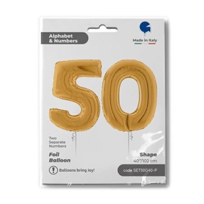 SET GLOBOS FOIL NUM 50 40'