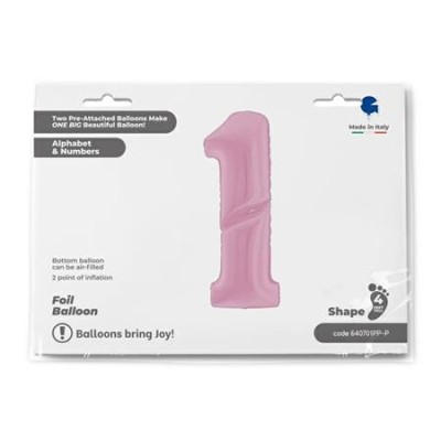GLOBO ROSA PASTEL 64'1.65 CM NUM. 1