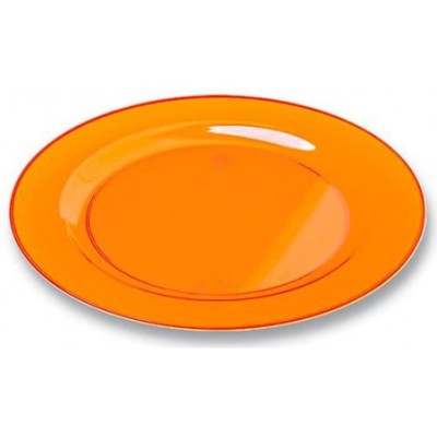 PLATO CRISTALINO NARANJA 23 CM 6 UND