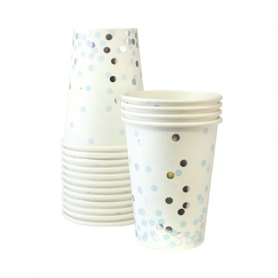 VASOS CONFETTI AZUL 12 UND
