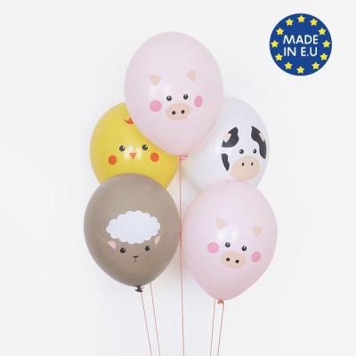 GLOBOS LATEX MINI ANIMALES 5 UND
