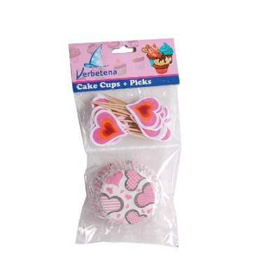CUPS CAKE CORAZONES + PICKS S/12