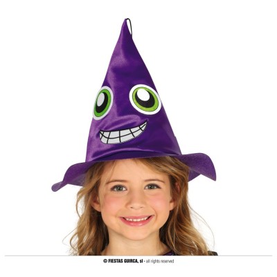 SOMBRERO BRUJA LILA INFANTIL