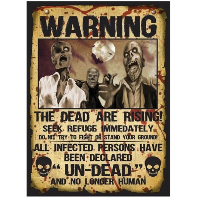 SET 2 CARTELES ¨WARNING¨ 38X28CMS