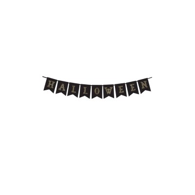 BANNER HALLOWEEN, NEGRO Y DORADO, 20X175 CM