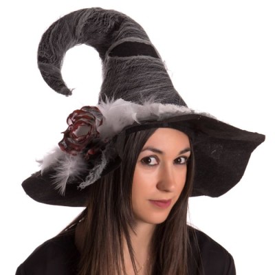 SOMBRERO DE BRUJA FLOR 44 X 44 X 30 CM
