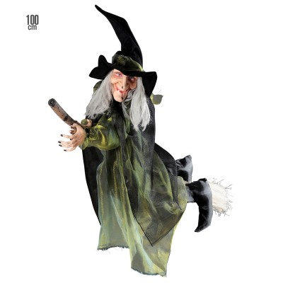 BRUJA VOLADORA EN ESCOBA 100 CM