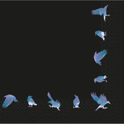 SERVILLETAS NEGRAS PAJAROS 16 UND