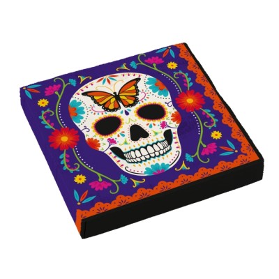 SERVILLETAS DIA DE LOS MUERTOS 33 CM 16 UND