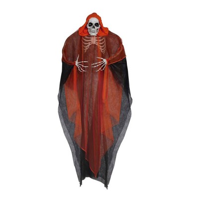COLGANTE ESQUELETO NARANJA CON LUZ 180 CMS