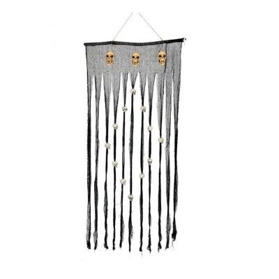 CORTINA NEGRA CALAVERAS 90X180 CMS