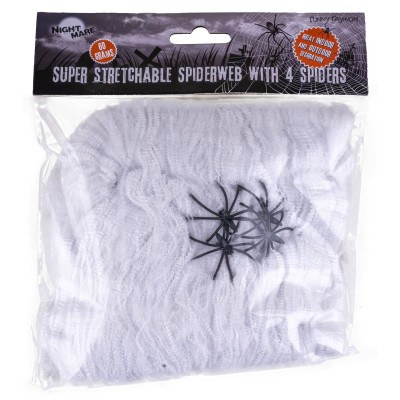 TELARAÑA 60GR BLANCA CON 4 ARAÑAS