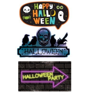 DECO. SEÑALES HALLOWEEN PLASTICO