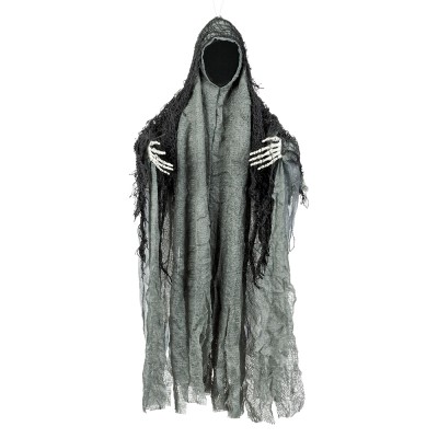 DECORACIÓN FANTASMA NEGRO SIN ROSTRO (46 CM)