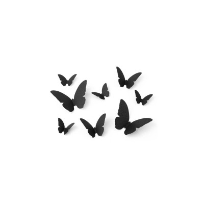 DECO. MARIPOSAS NEGRO 6-12 CM 30 UND