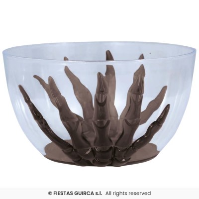 BOL TRANSP. MANO ESQUELETO NEGRA, 6.5X13.5 CMS.