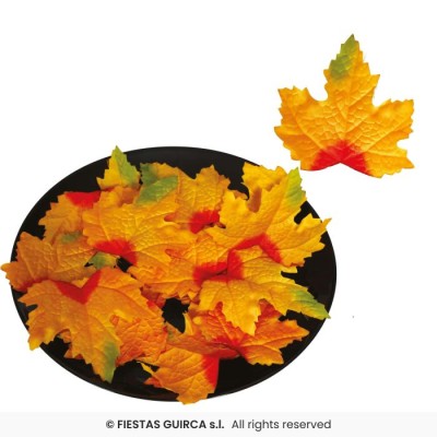 24 HOJAS CALABAZAS, 9-10 CM- NARANJA