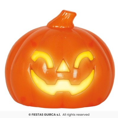 CALABAZA CON LUZ, PLASTICO, 10 CMS.