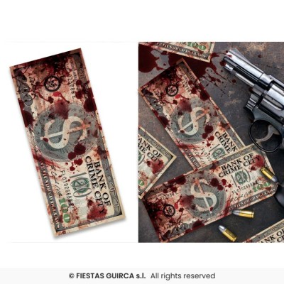 75 BILLETES ENSAGRENTADOS 6X15 CM