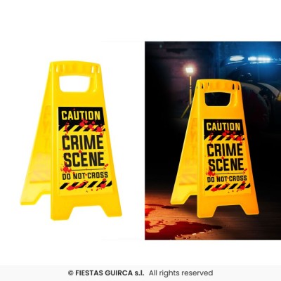 CARTEL 'CAUTION CRIME SCENE' 31X3.5X53 CM
