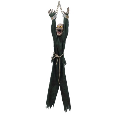 FIGURA DE ZOMBI RETORCIDO COLGANDO Y TEMBLANDO (1,4 M)