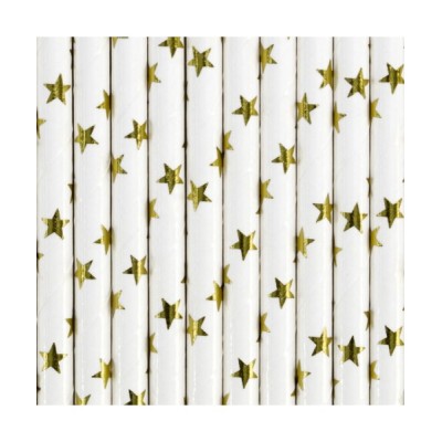 PAJITAS CARTON ESTRELLAS ORO 10 UND