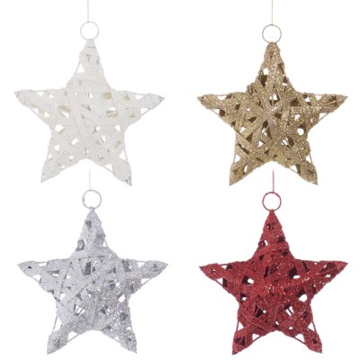 ESTRELLA METAL BLANCA NAVIDAD 15CM