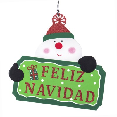 COLGANTE FELIZ NAVIDAD MADERA 26 CM