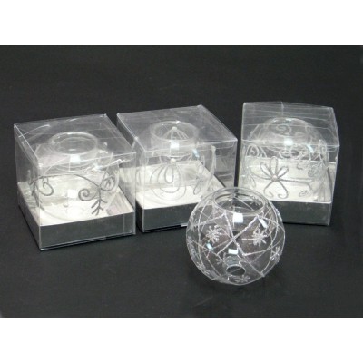 CAJA PORTA VELA DECORADA PLATA