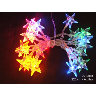 20 LUCES FIJAS ESTRELLA MULTICOLOR