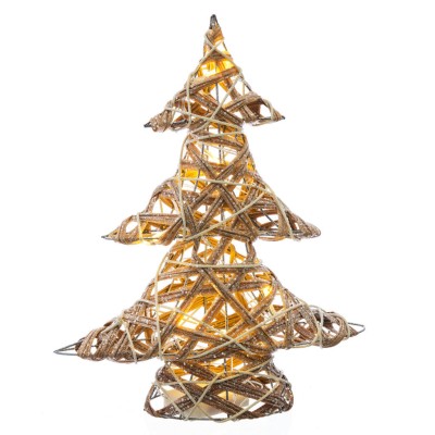 ARBOL CON LUZ MADERA 40 CM