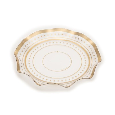BANDEJA PLAST. REDONDA OLAS- ORO 32 CM