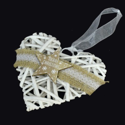 CORAZON BLANCO DECO. NAVIDAD 15 CM
