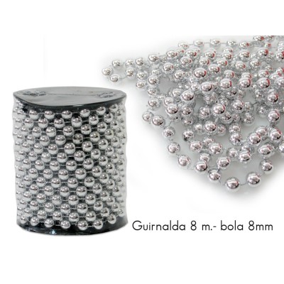 BOBINA TIRA BOLAS PLATA  800 CM