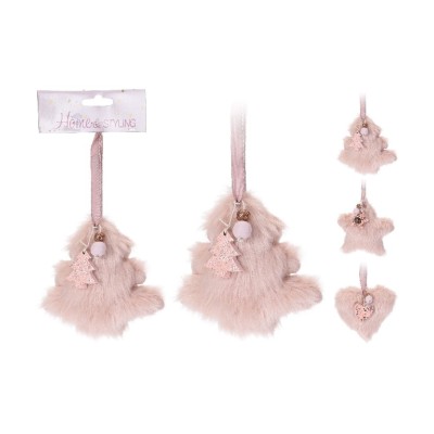 COLGANTE ROSA PELUDO 13 CM