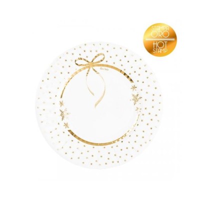 PLATO HONDO CHRISTMAS GOLD 8 UND