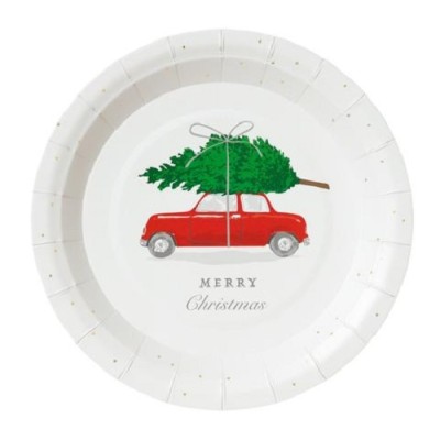 PLATOS ARBOL NAVIDAD CON COCHE 12 UND