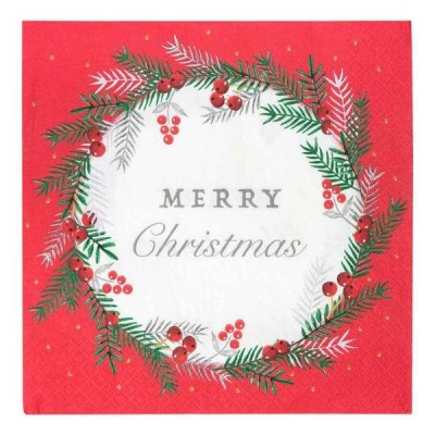 SERVILLETAS 33 CM MERRY CHRISTMAS 20 UND