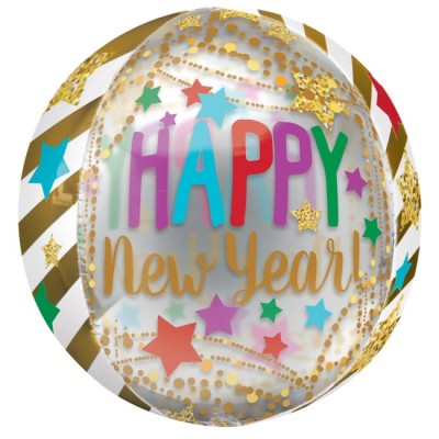 GLOBO ORBZ HAPPY NEW YEAR ORO
