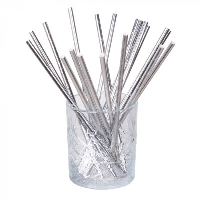 PAJITAS CARTON PLATA 20 UND