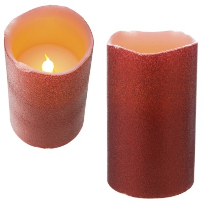VELÓN CON LUZ LED PLÁSTICO-CERA ROJO