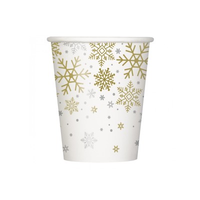 VASOS NAVIDAD COPOS ORO PLATA 8 UND